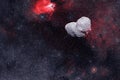 Asteroid. Science fiction cosmos. Elements of this image furnished by NASA