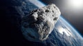 Asteroid Threatening Earth from Space Royalty Free Stock Photo