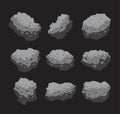 Asteroid Meteoroid Stone Vector Illustration