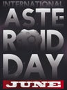 Asteroid Zone with Red Reminder for International Asteroid Day Celebration, Vector Illustration Royalty Free Stock Photo