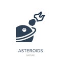 asteroids icon in trendy design style. asteroids icon isolated on white background. asteroids vector icon simple and modern flat