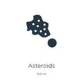 Asteroids icon vector. Trendy flat asteroids icon from nature collection isolated on white background. Vector illustration can be