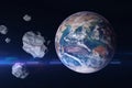 Asteroids near planet Earth