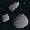 Asteroids in space Royalty Free Stock Photo