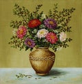 Asters in a clay amphora Royalty Free Stock Photo