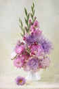 Asters and gladiolus bouquet