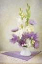 Asters and gladiolus bouquet