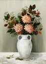 Asters in a white jug Royalty Free Stock Photo