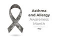 Asthma and Allergy Awareness Month ribbon concept