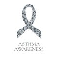 Asthma awareness ribbon made of grey dots