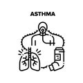 Asthma Disease Vector Concept Black Illustration Royalty Free Stock Photo