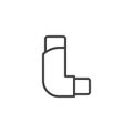 Asthma inhalator line icon