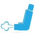 Asthma inhaler blue icon. Medicine symbol