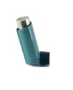 Asthma inhaler isolated on a white background. Royalty Free Stock Photo