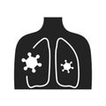 Asthma line color icon. Infectious diseases, colds, flu.