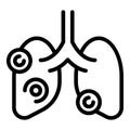 Asthma lungs icon outline vector. Patient xray Royalty Free Stock Photo