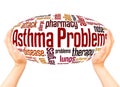 Asthma problems word cloud hand sphere concept Royalty Free Stock Photo