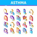 Asthma Sick Allergen Isometric Icons Set Vector Royalty Free Stock Photo