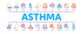 Asthma Sick Allergen Minimal Infographic Banner Vector