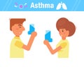 Asthma Vector. Cartoon. Isolated