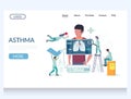 Asthma vector website landing page design template