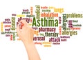 Asthma word cloud hand writing concept Royalty Free Stock Photo