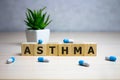 Asthma word made with building blocks, Asthma word as medical concept