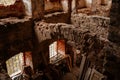ÃÂ¡astle interiors, brick walls, restoration works, Ruins of Horni Hrad, gothic and renaissance or neo-renaissance fragments,