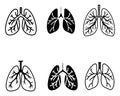 Astma black line icon design set vector stock on white background illustration