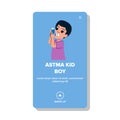 astma kid boy vector