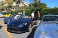 Aston martin cars parked at luxury hotel