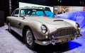 1964 Aston Martin DB5 classic sports car showcased at the Geneva International Motor Show. Switzerland - March 1, 2016 Royalty Free Stock Photo