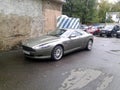 Aston Martin DB9 in the Moscow courtyard