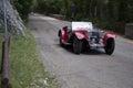 ASTON MARTIN INTERNATIONAL 1934 on an old racing car in rally Mille Miglia 2017 the famous italian historical race 1927-1957 on Royalty Free Stock Photo