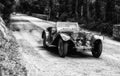 ASTON MARTIN INTERNATIONAL 1934 on an old racing car in rally Mille Miglia 2017 Royalty Free Stock Photo