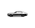 Aston Martin Lagonda V8 Saloon. isolated white background shown from the side. premium illustration vector design.