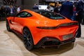 Aston Martin Vantage Q sports car at the 89th Geneva International Motor Show. Geneva, Switzerland - March 6, 2019 Royalty Free Stock Photo