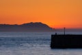 Astondo dock at evening in Gorliz Royalty Free Stock Photo