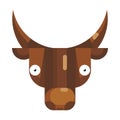 Astonished bull face emoji, shocked cow icon isolated emotion sign