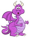 vector illustration of a astonished cartoon dragon