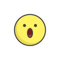 Astonished face emoticon filled outline icon