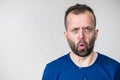 Astonished shocked adult man Royalty Free Stock Photo