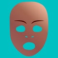 Astonished theatrical mask. Vector illustration