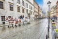 Astonishing cityscape of Main market square in Krakow Royalty Free Stock Photo