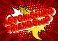 Astonishing Friendship - Comic book style phrase.