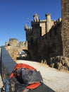 Astonishing gothic castle, Spain. IncreÃÂ­ble castillo visto camino a Santiago de Compostela.