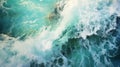 Astonishing high resolution aerial view of sea waves splashing on the sandy beach Royalty Free Stock Photo