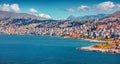 Astonishing summer cityscape of Saranda port.