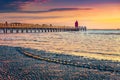 Astonishing sunrise in Lignano Sabbiadoro port. Royalty Free Stock Photo