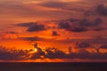 Astonishing sunset from Uluwatu Temple, Bali, Indonesia. Royalty Free Stock Photo